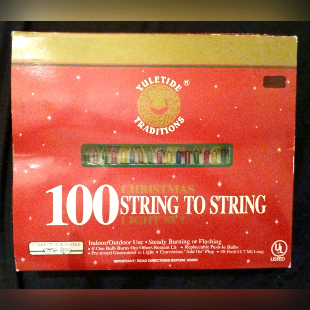 YULETIDE TRADITIONS 100 CHRISTMAS STRING TO STRING Mini Lights SET